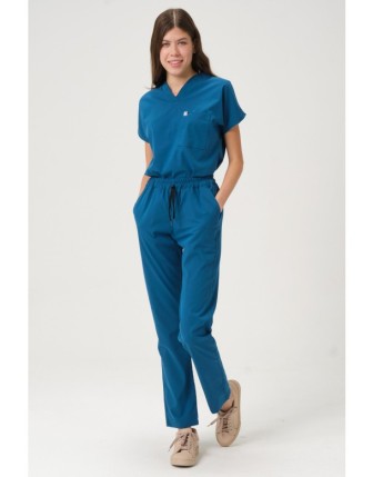 Pratik Medikal Likralı Scrubs Yarasa Kol Takım - Turkuaz