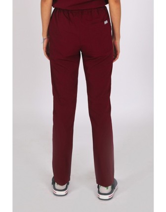 Likralı Üniforma Tek Alt - Bordo