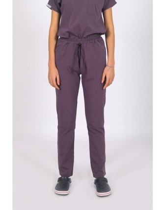 Likralı Üniforma Tek Alt - Mürdüm