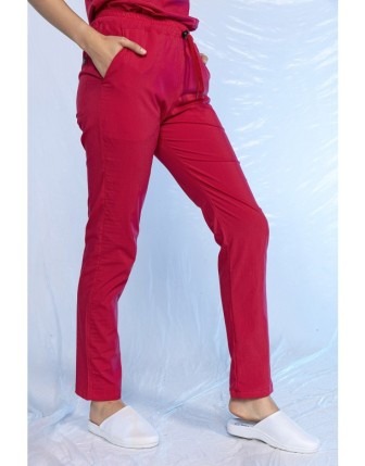 Likralı Üniforma Tek Alt - Nar Çiçeği