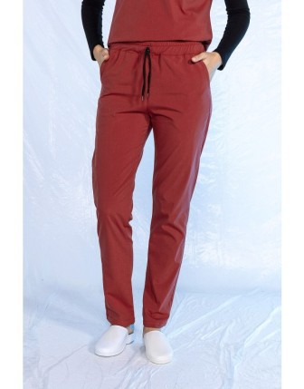 Likralı Üniforma Tek Alt - Kiremit