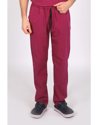 Likralı Üniforma Tek Alt - Vişne