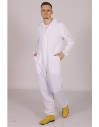 İşçi Tulumu Yağmurluk Çiftçi Bahçıvan Kuaför Laboratuvar Sıvı Geçirmez Terletmez Kumaş Unisex - Beyaz