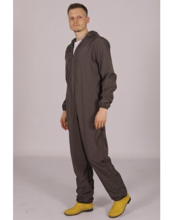 İşçi Tulumu Yağmurluk Çiftçi Bahçıvan Kuaför Laboratuvar Sıvı Geçirmez Terletmez Kumaş Unisex - Gri