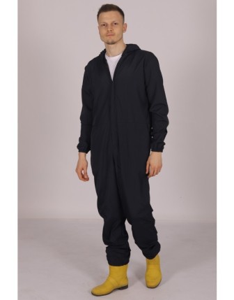 İşçi Tulumu Yağmurluk Çiftçi Bahçıvan Kuaför Laboratuvar Sıvı Geçirmez Terletmez Kumaş Unisex - Lacivert