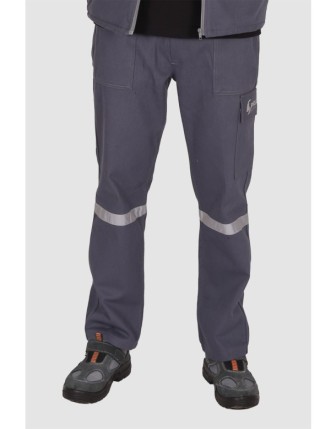 7/7 Gabardin İş Pantolonu Reflektörlü - Gri