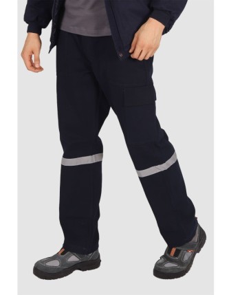 7/7 Gabardin İş Pantolonu Reflektörlü - Lacivert