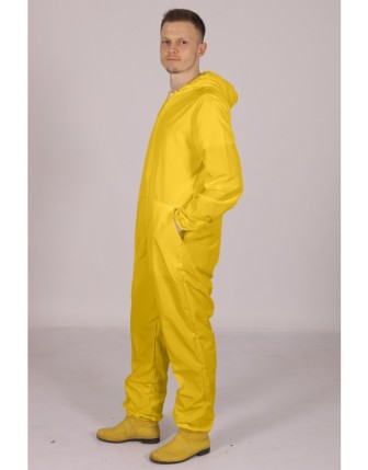 İşçi Tulumu Yağmurluk Çiftçi Bahçıvan Kuaför Laboratuvar Sıvı Geçirmez Terletmez Kumaş Unisex - Sarı