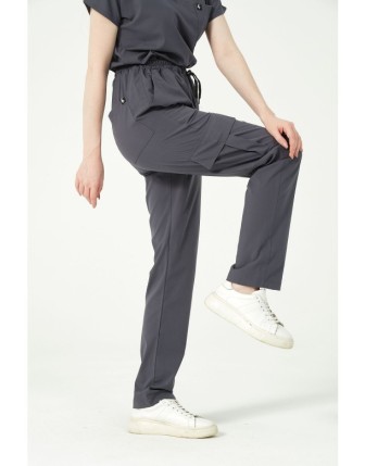 Pratik Medikal Likralı Kargo Cep Doktor Hemşire Forması Tek Alt Unisex - Füme