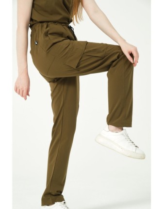 Pratik Medikal Likralı Kargo Cep Doktor Hemşire Forması Tek Alt Unisex - Haki