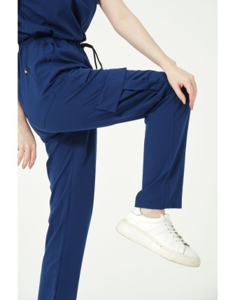 Pratik Medikal Likralı Kargo Cep Doktor Hemşire Forması Tek Alt Unisex - Saks Mavi