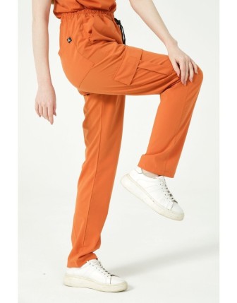 Pratik Medikal Likralı Kargo Cep Doktor Hemşire Forması Tek Alt Unisex - Somon