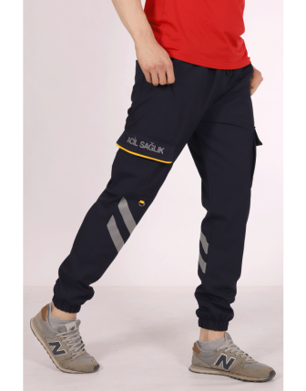 Pratik Medikal Lacivert Jogger Paça Likralı 112 Acil Sağlık Pantolonu Unisex - 2XS