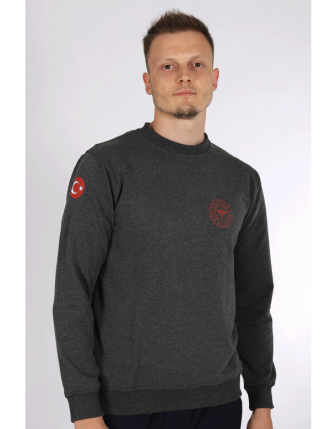 Koyu Gri 112 Acil Sağlık Bisiklet Yaka Mevsimlik Kazak Unisex - XL