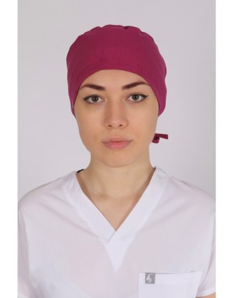 Likralı Cerrahi Bone - Vişne